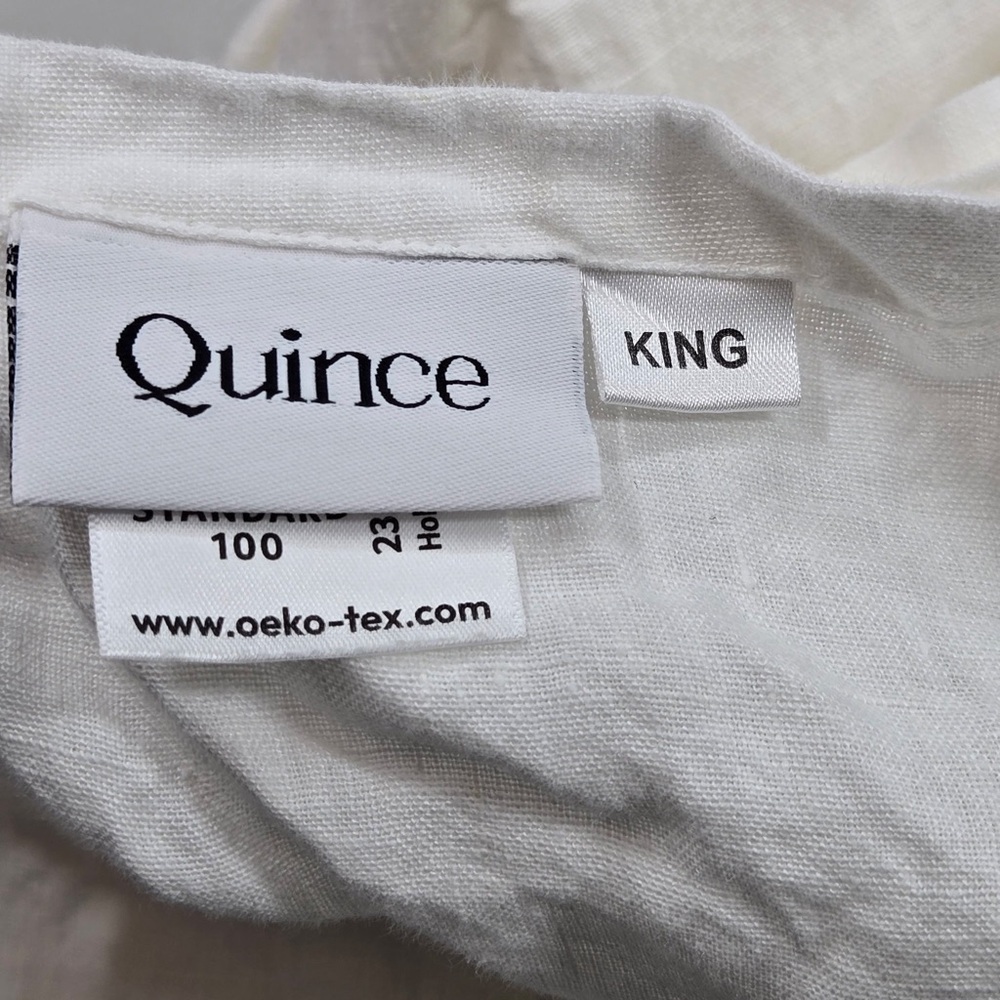 QUINCE European Linen Flat Sheet King White 5725 - Picture 3 of 6